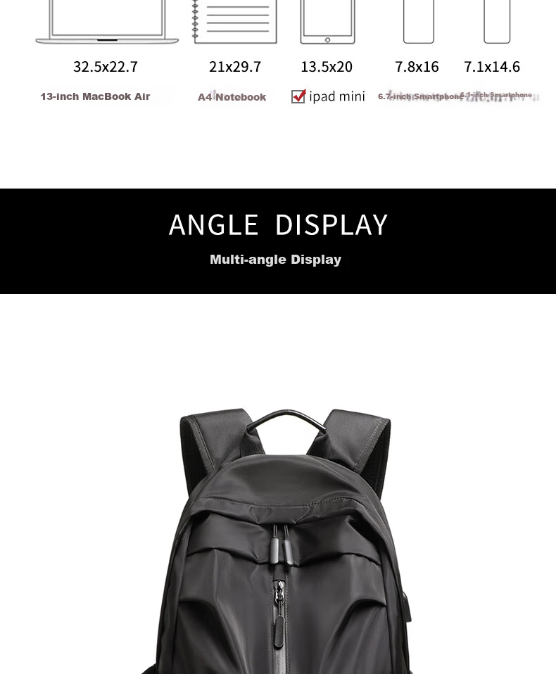 C.BANNER Backpack for Women, Large Capacity School Bag, Simple Laptop Bag, Versatile Commuter Bag, Lightweight Travel Backpack 7