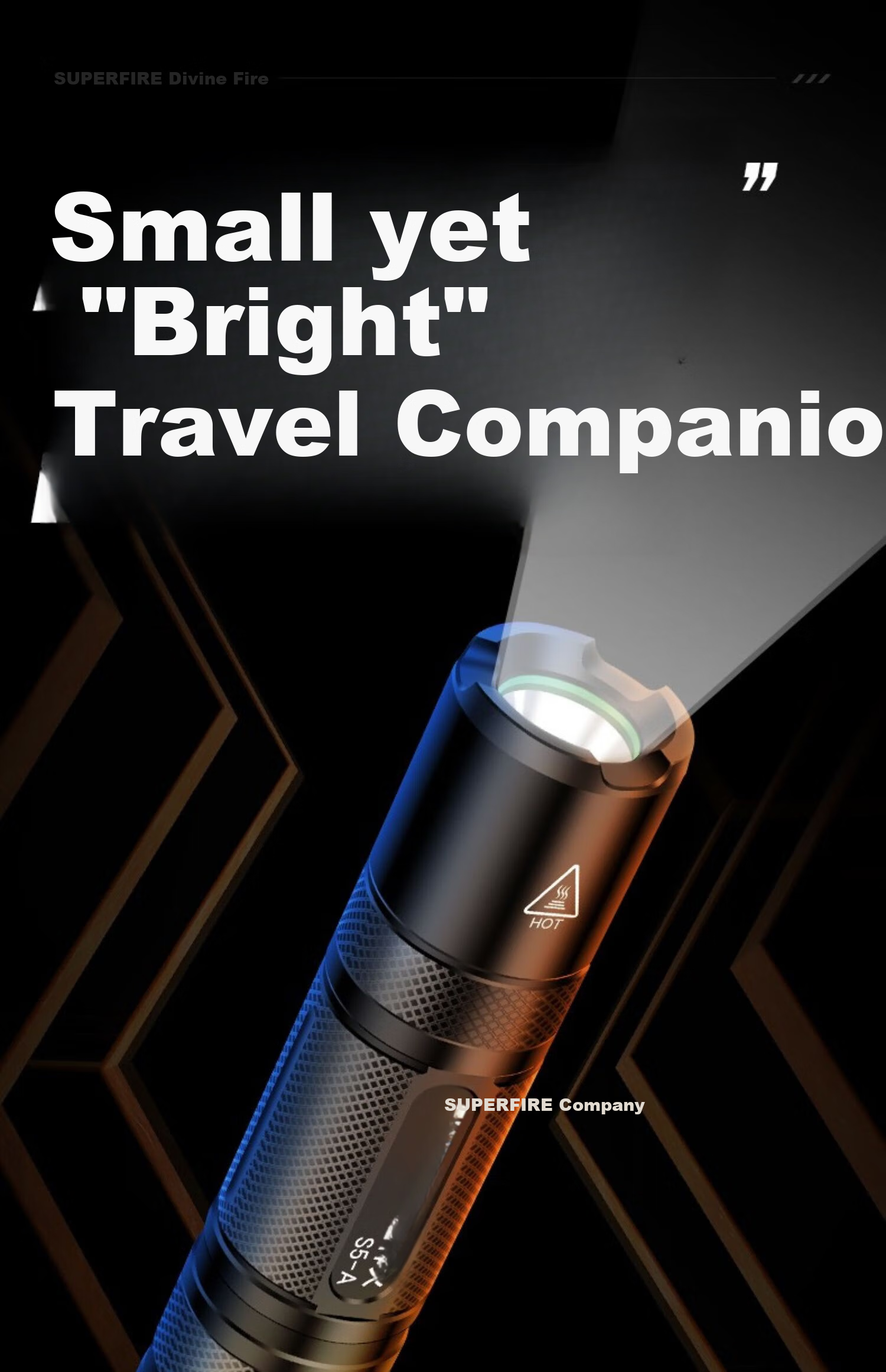 SupFire S5-A High-Power Flashlight, Ultra-Bright Compact Rechargeable LED Light for Home And Outdoor Use, Mini Portable Long-Range Multi-Functional Illumination, Waterproof, Suitable for Cycling, Long Battery Life of 7 Hours 1
