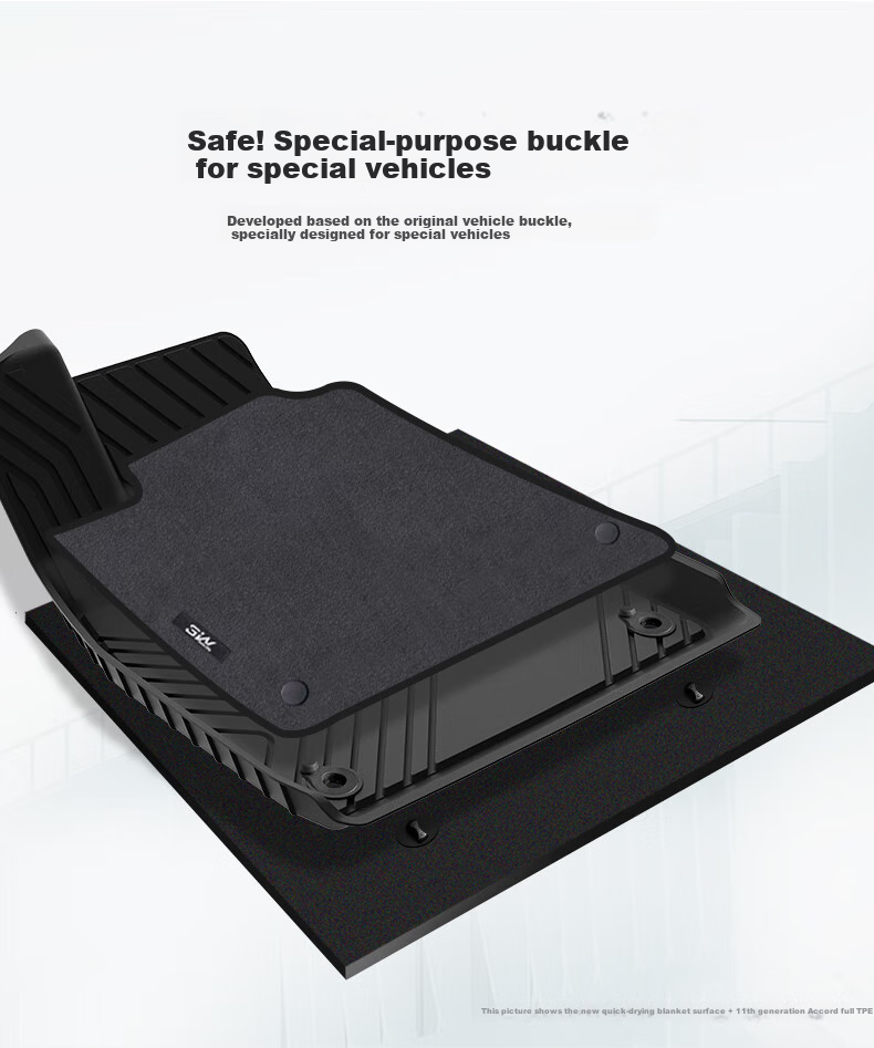 3W Suitable for Honda 11th Generation Accord TPE Car Floor Mats Inspire Specific + Meinis Carpet Surface Double-Layer 5