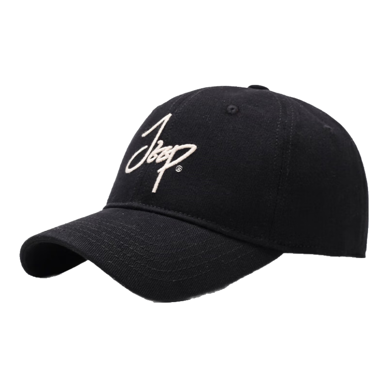 JEEP Men's Baseball Cap, Trendy Versatile Visor Hat, Sun Protection Hat for Men And Women, Black Sunhat