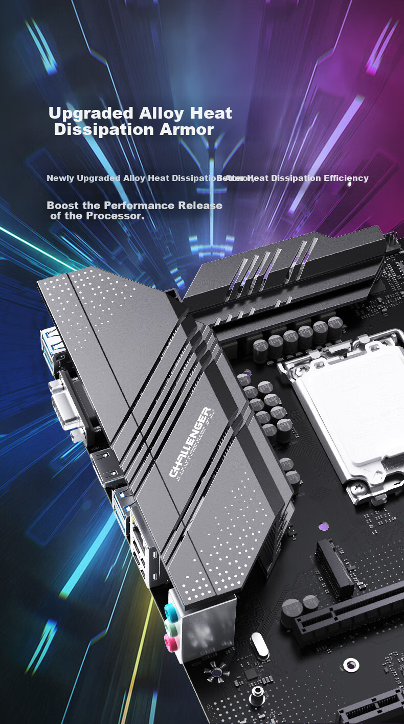 MAXSUN MS-Challenger B760M D5 Motherboard for Gaming, Supports DDR5 CPU 12600KF/13400F/14600KF (Intel B760/LGA 1700) 4
