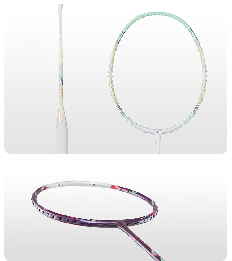 Kawasaki Badminton Racket, Xianxing Starry Sky Full Carbon Single Racket, Ultra-Light Professional Durable Racket, Gray-Blue (Pre-Strung) 13
