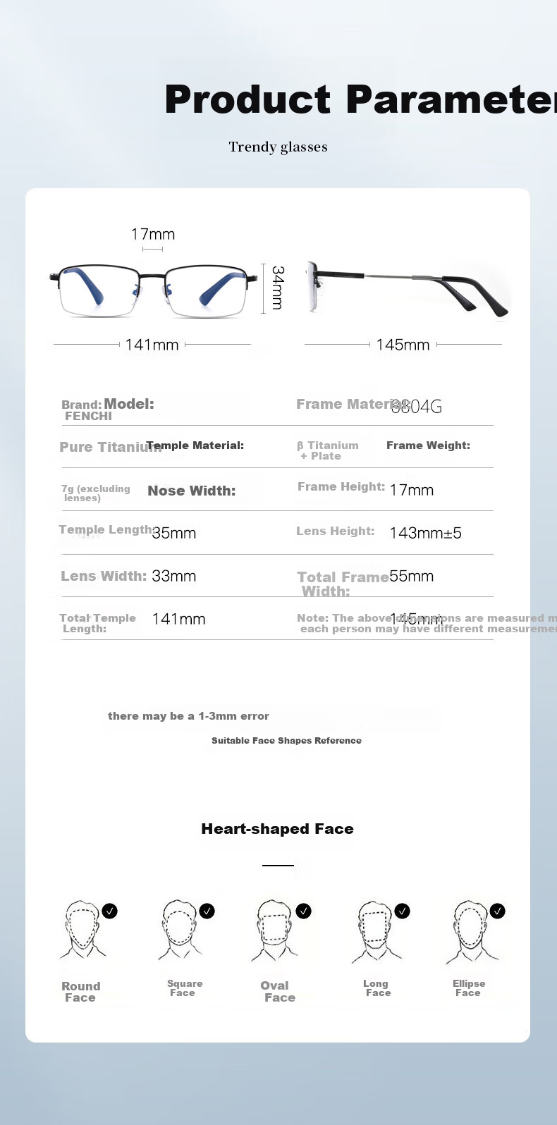 FENCHI Pure Titanium Ultra-Light Reading Glasses for Men And Seniors, High-Definition Anti-Blue Light Bifocal Smart Zoom Presbyopic Glasses for Dad 9