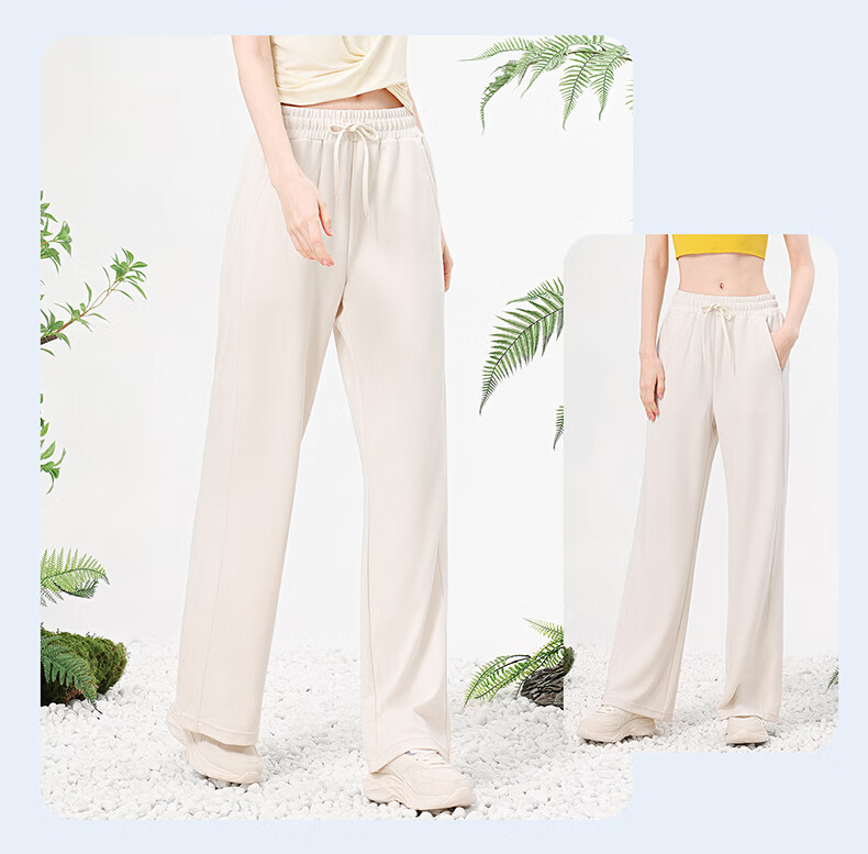 CAMEL Straight-Leg Knit Women's Pants Stretch Casual Sun-Protective Sports Trousers Y25BA0L6002 Phantom Black XXL 21