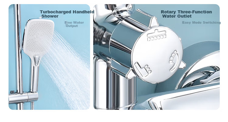 Larsd Shower Set with Bathroom Copper Faucet Shower Head, High-Pressure Shower Sprayer Handheld Shower Head Complete Set N026 4