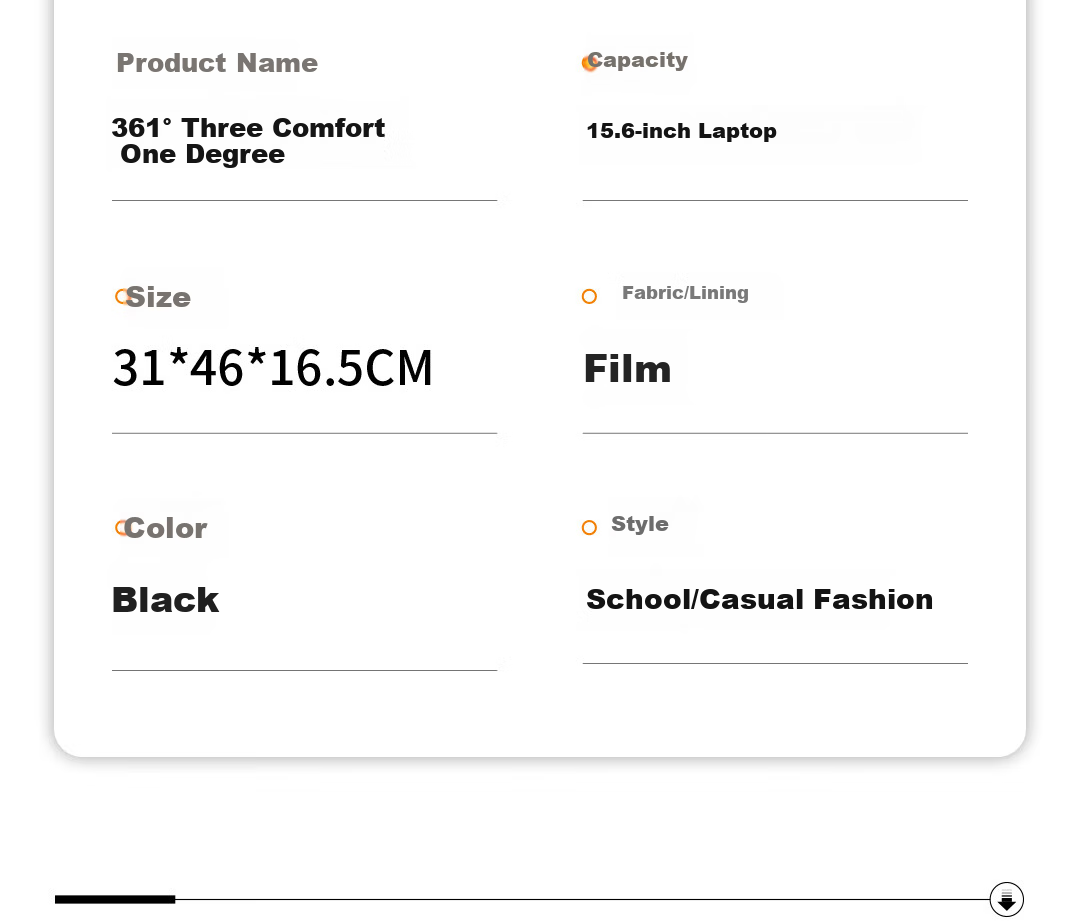361° Unisex Backpack, Lightweight And Waterproof School Bag, Student Backpack, Travel Laptop Bag, Ultra-Light Outdoor Hiking Bag, Black 17