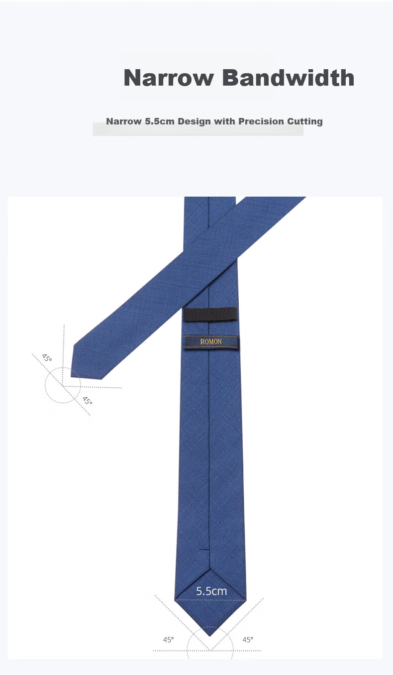 Luomeng Men's Wool Tie, Business Formal Wear, Solid Color Versatile Style for Interviews, Work, Weddings, 5.5cm Hand-Tied Gift Box Packaging 5