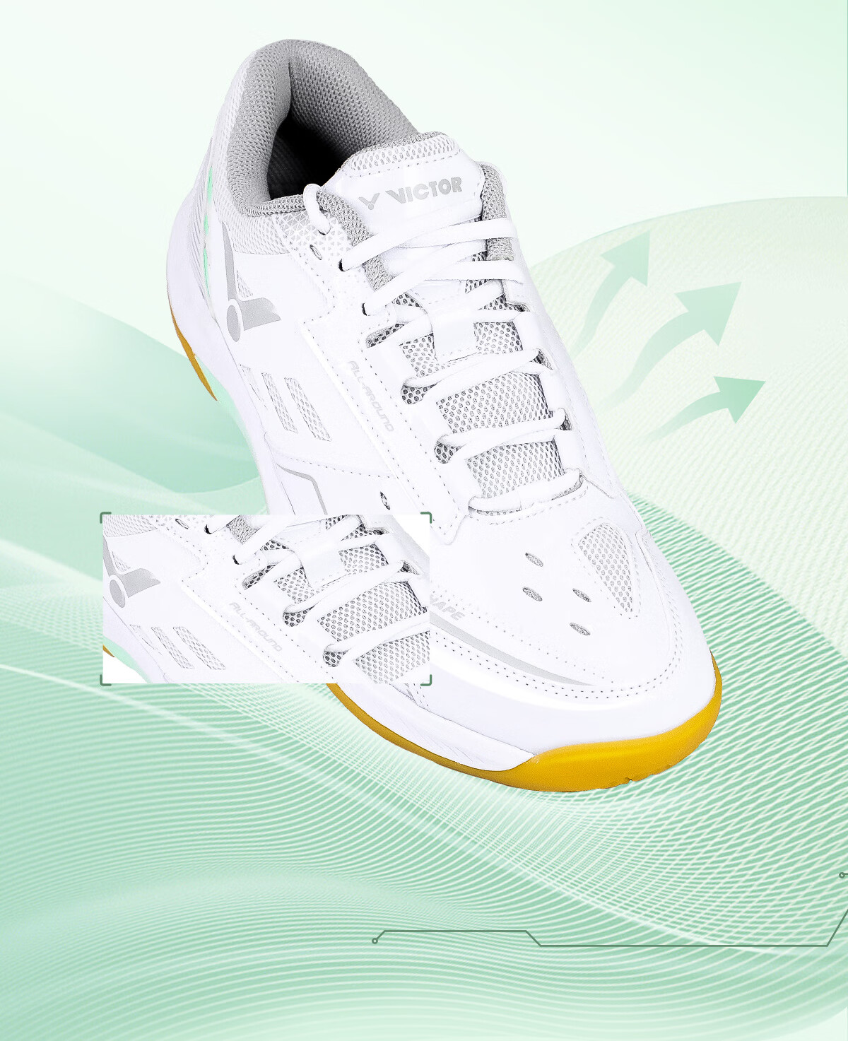 VICTOR 2024 New Badminton Shoes, Unisex Sports Shoes A199, White And Green, Size 40 11