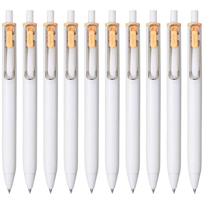 Uni-Mitsubishi Uni-Ball One Series, Small Concentric Core Mango Orange Gel Pen, High Aesthetic Value, 0.38mm Signing Pen, UMN-S 10 Pieces