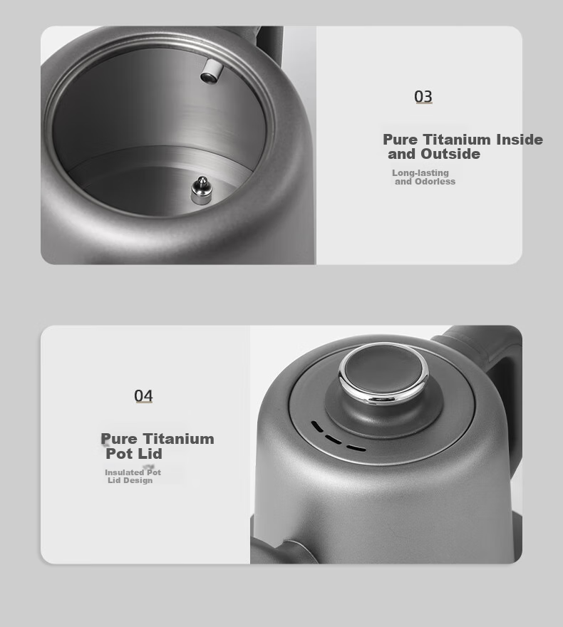 FUNORK Pure Titanium Fully Automatic Electric Kettle with Water Inlet, Tea Table Kettle, Specialized All-In Tea Table And Coffee Table for Brewing Tea, Electric Tea Stove RY-D4 12