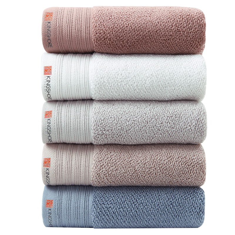 KING SHORE Class A Towel, 100% Pure Cotton Face Towel, Absorbent Face Cloth, Adult Sports Towel, Thickened Bath Towel, 5 Pieces