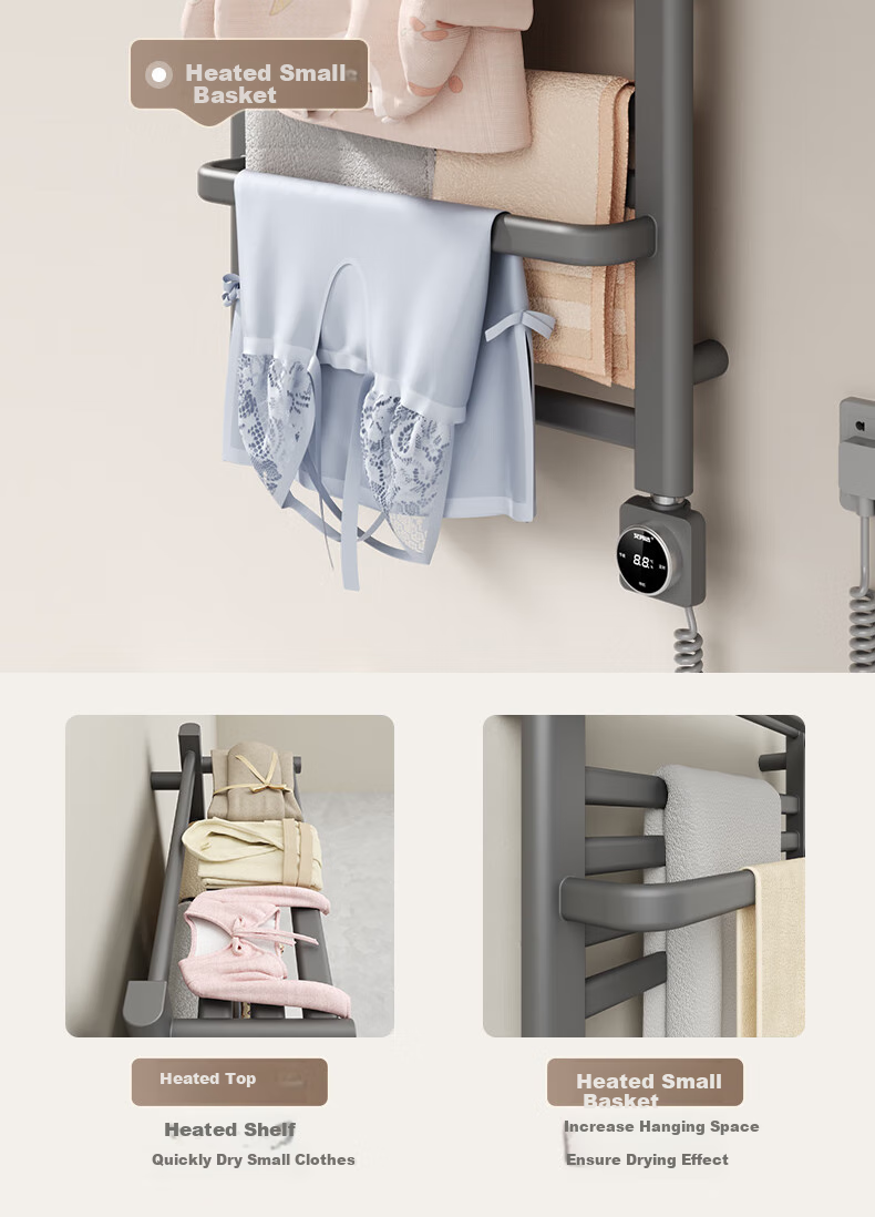 AVONFLOW Xiaoi Plus Electric Towel Rack, Carbon Fiber Smart WIFI Towel Drying Dehumidifying Moisture-Proof Storage Rack GD31 7