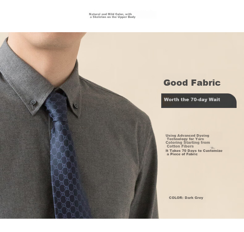 BLACKMONDAY Premium Pure Cotton Spun Long Sleeve Shirt for Men, Autumn And Winter All-Cotton Business Casual Formal Dress Shirt 2