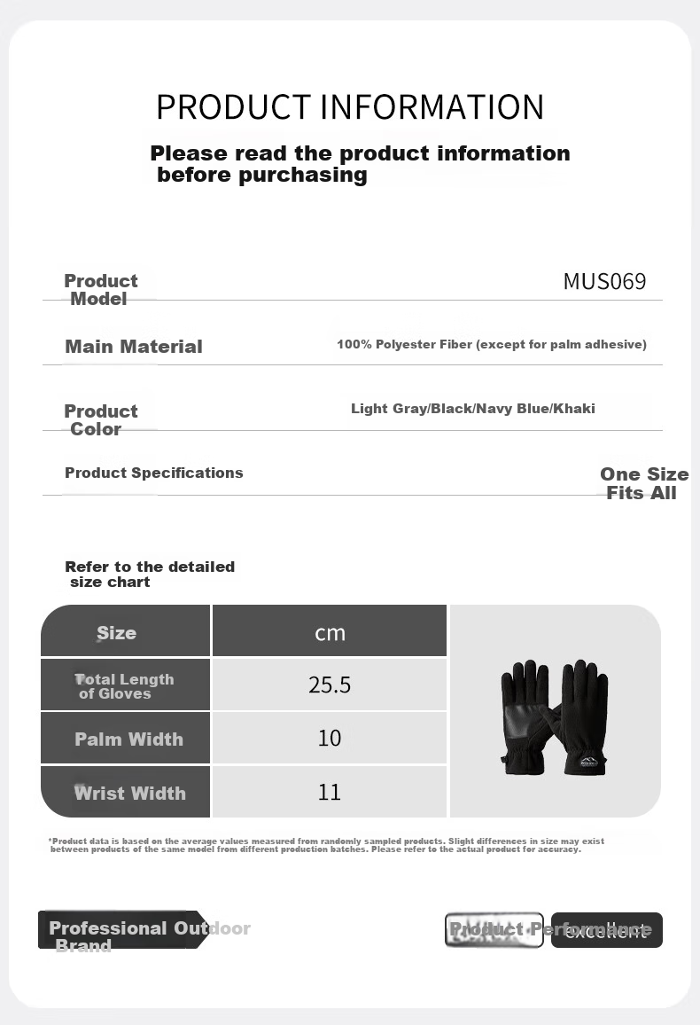MISSION UV Fleece Warm Gloves for Men, Winter Plush Autumn And Winter Outdoor Cycling Hiking Mountaineering Windproof Cold-Resistant Touchscreen Gloves 2