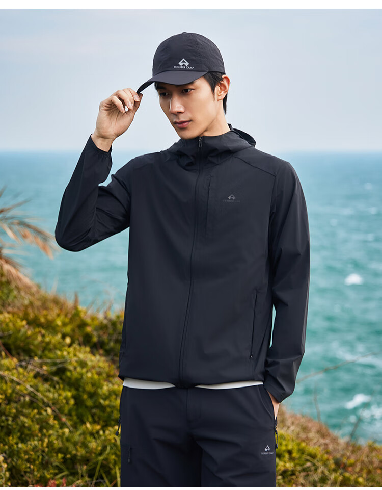 Pioneer Camp Ice Silk Sun Protection Jacket for Men, Summer Lightweight Breathable Outdoor Skin Coat Casual Jacket 3