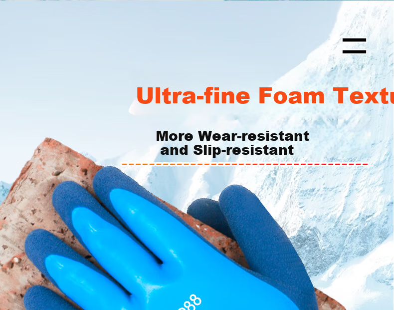 Maozheng Winter Latex-Coated Work Gloves, Rubber-Coated with Fleece Lining, Thickened for Warmth, Cold-Proof, Frost-Resistant, Waterproof, Non-Slip, Wear-Resistant, for Winter Work, Cold Storage Protectio 9