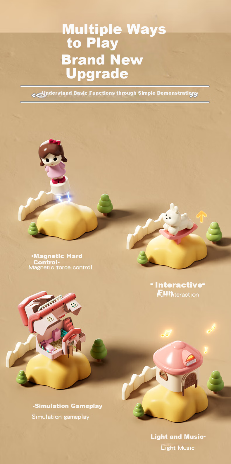 Kakabeier [4-Person Couple] Children's Magnetic Pretend Play Toy, for Girls Aged 3-6, Birthday Gift, Luxurious Surprise Garden Villa 2