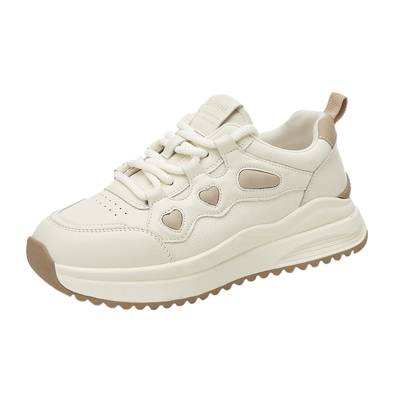 DAPHNE Fashionable Soft-Soled Comfortable Sneakers for Women, Lightweight Versatile Foot-Slimming Travel Shoes Casual Shoes Women's Shoes Beige Color Size 37