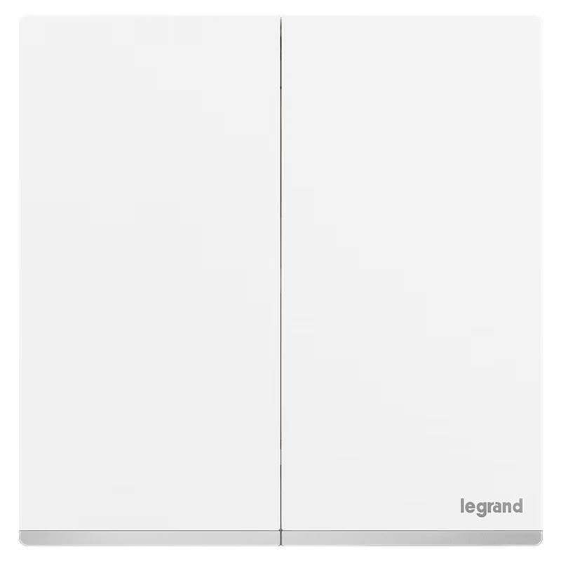 LEGRAND Shidian Plus Ceramic White Socket Switch Panel Wall-Mounted Flat Large Panel, Double Switch Single Control