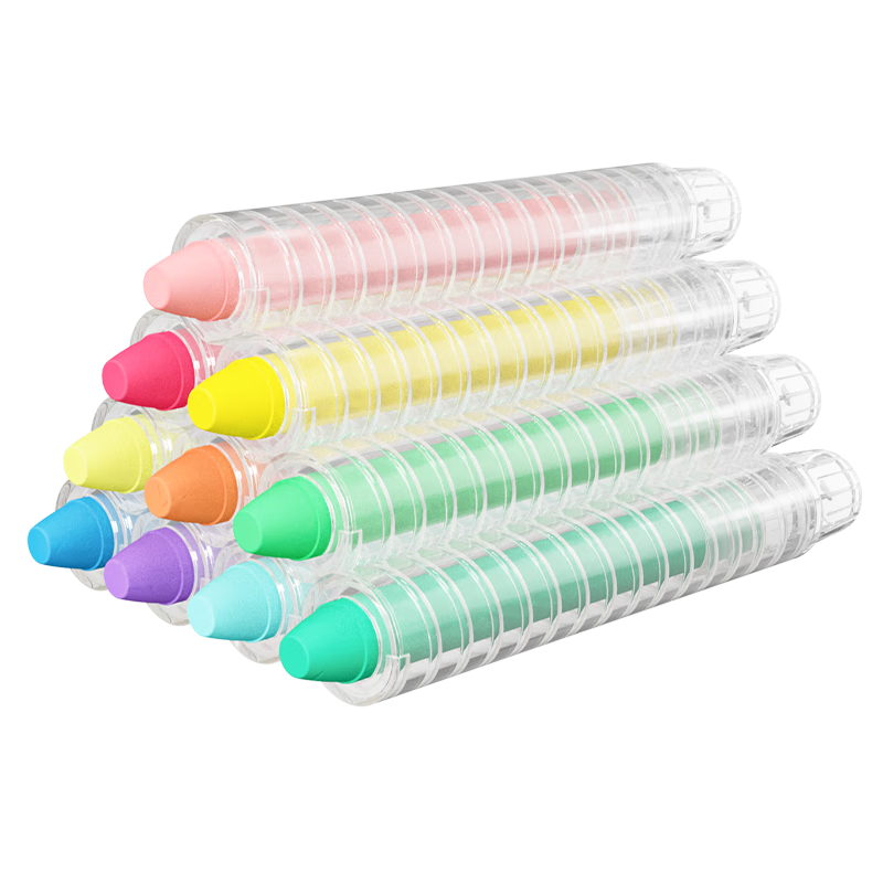 AUCS Colored Water-Soluble Dust-Free Chalk, Whiteboard Blackboard Bulletin Board Special Green Board Doodle Pen with Pen Tube, Extendable Teaching Tool for Teachers And Elementary School Students, Non-Toxic And Dust-Free, Colorful, 10 Pieces