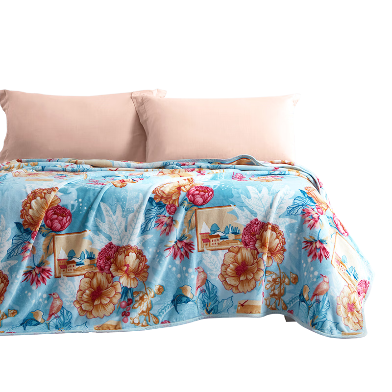 Fuanna Plush Raschel Blanket Soft Warm Fleece Throw Nap Travel Blanket Single Bed 150x200cm
