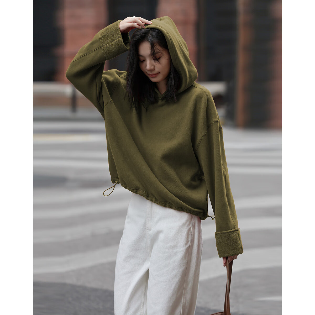 Dme [Retro Hoodie] Autumn And Winter Quality Online Hooded Long-Sleeve Fleece-Lined Sweatshirt Women's Jacket