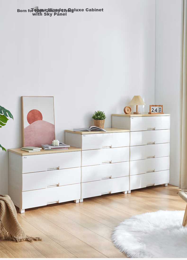 TENMA 4-Tier Drawer Storage Cabinet, No Assembly Required, Wardrobe, Storage Cabinet, Bedside Table, Drawer Cabinet 1