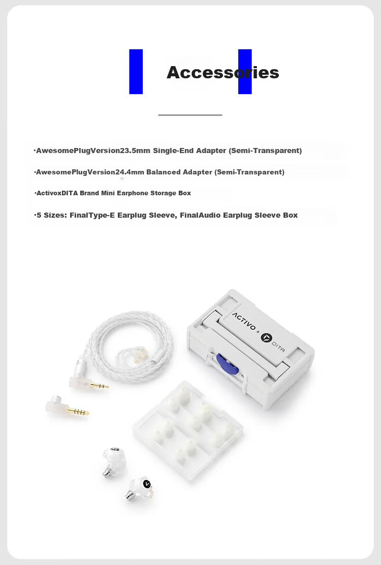 Iriver ACTIVO Q1, Ear-Loop In-Ear HiFi Headphones, White, Gift 4