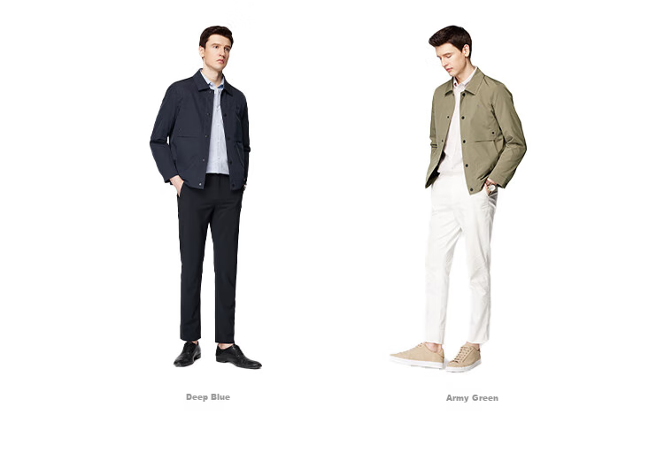 FIRS Lapel Collar Lightweight Jacket for Men, Crisp And Wrinkle-Resistant, Smooth Business Casual Cardigan with Embroidery, Workwear Coat for Men's Clothing 2
