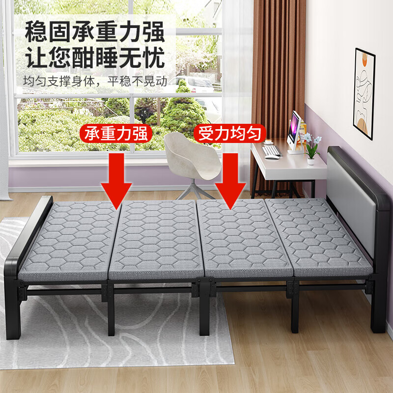 Chibailun (No Installation Required) Folding Bed, Single Nap Bed for Office, Home Care Bed, Camping Bed, Hard Board Bed