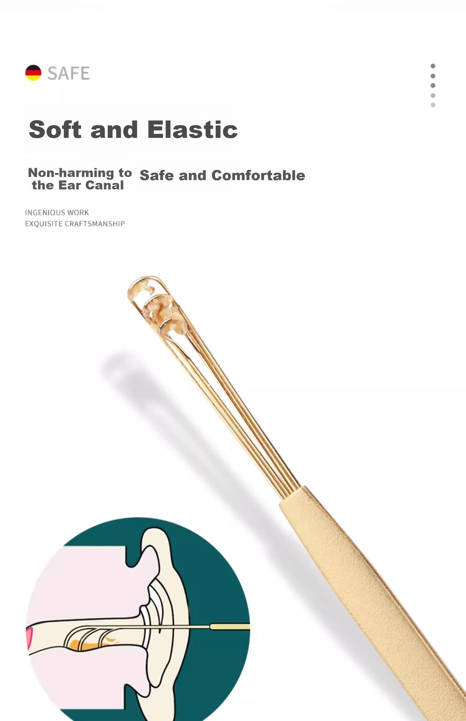 MR.GREEN German Ear Pick Set of Three Ear Cleaning Tools for Ear Canal Cleaning And Wax Removal, Imported Tool Mr-2160 6