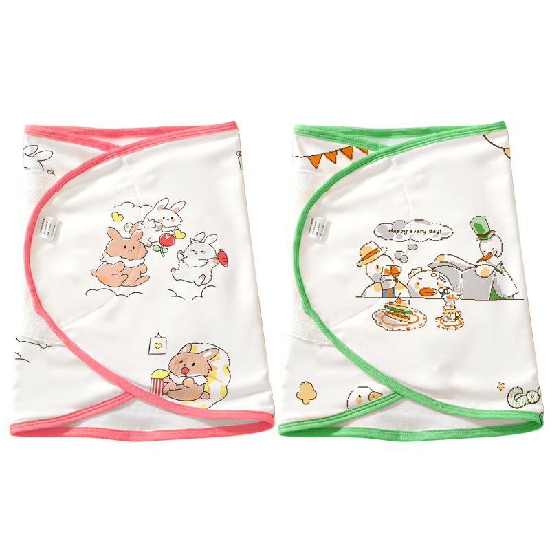 Bledilait Newborn Baby Swaddle, Anti-Startle Pure Cotton Children's Wrap Sleeping Bag, Summer Thin Sleep Aid, Swaddling Cloth, 2 Pieces