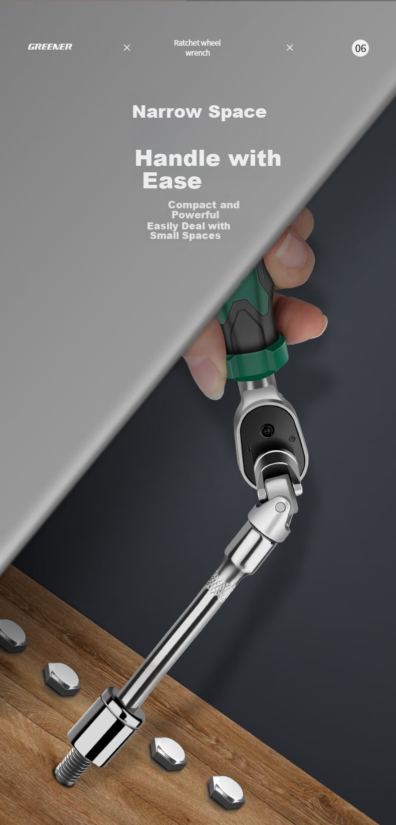 GREENER [Kishi Mohe] 51-Piece Ratchet Wrench Socket Screwdriver Set for Precision Repair of Motorcycles And Mountain Bikes Tool Box 6