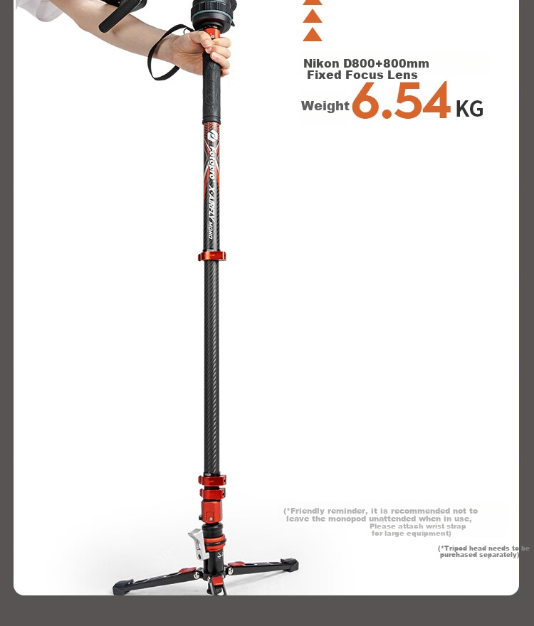 Fotopro Flying One Tripod, Quick-Release Design with Foot Unlock, 32mm Diameter Carbon Fiber Camera Tripod, Original Carbon Gray 10