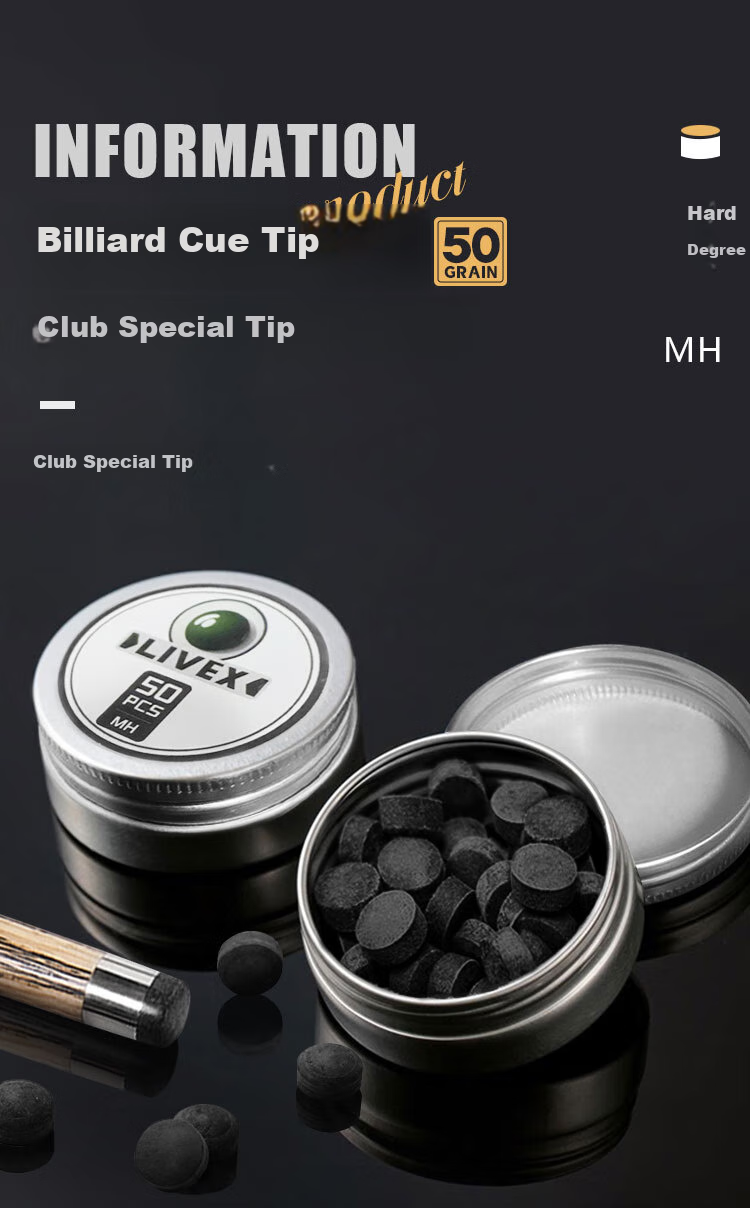 LIVEX Pool Cue Tip, Small Tip, Snooker Cue Tip, Black Eight Billiard Cue, Billiard Accessories And Supplies 1