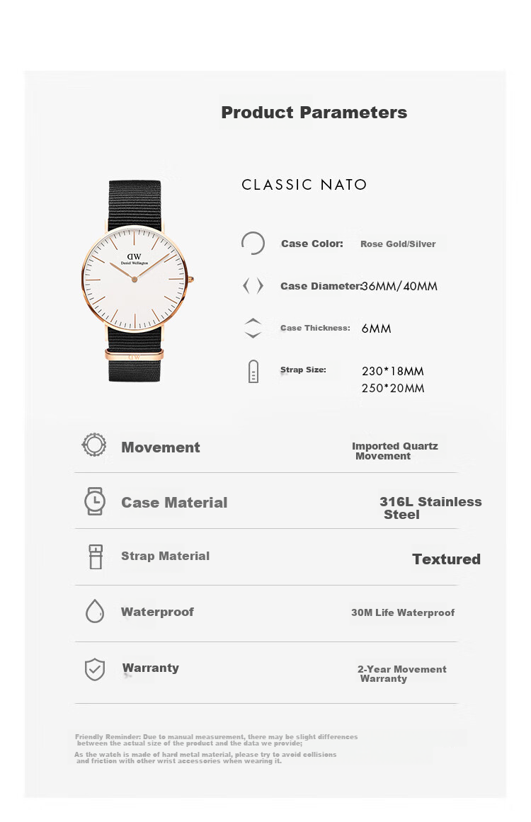 DanielWellington DW Men's Watch, Classic Leather Simple Fashion European And American Quartz Wristwatch, Birthday Gift for Boyfriend, DW129 4