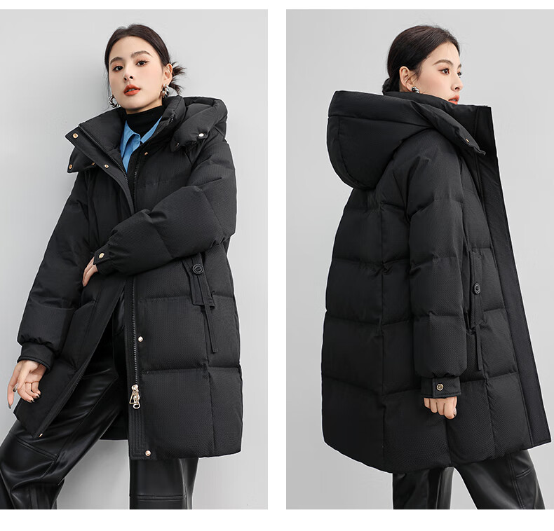 Yalu Long down Jacket for Women, 2026 New Style with Detachable Hood, Windproof, Warm, Fashionable, Thickened Autumn And Winter Coat 16