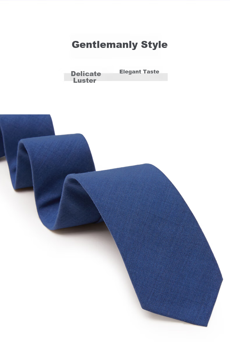 Luomeng Men's Wool Tie, Business Formal Wear, Solid Color Versatile Style for Interviews, Work, Weddings, 5.5cm Hand-Tied Gift Box Packaging 6