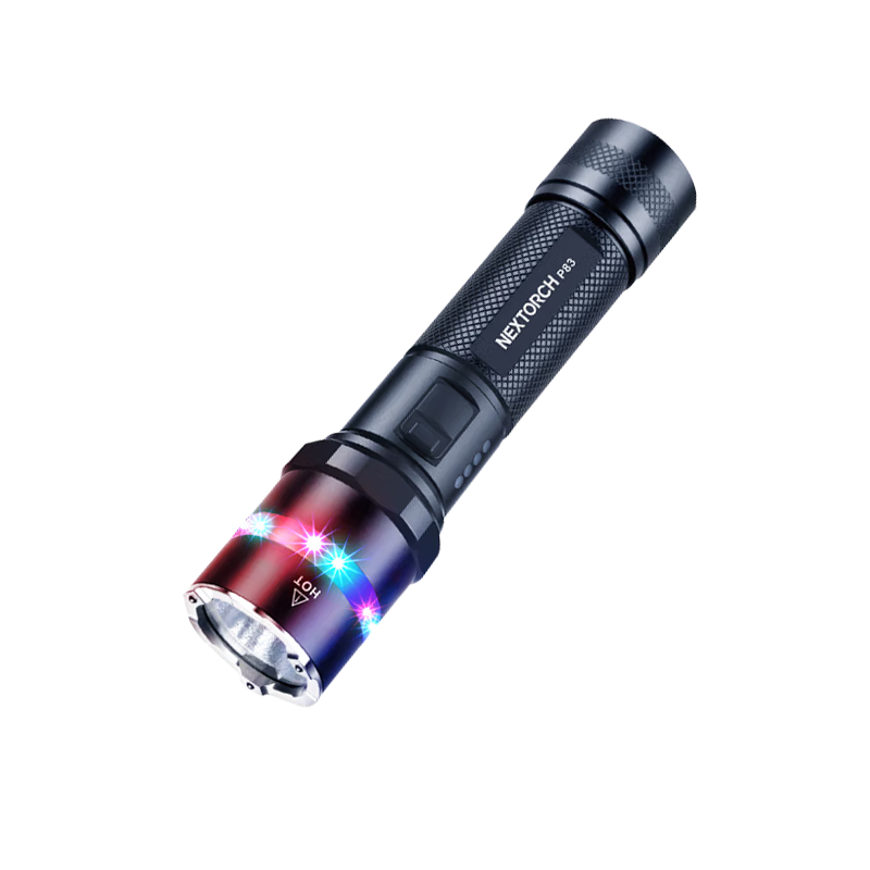 NEXTORCH P83 Tactical High Brightness Flashlight Red Blue Flash Patrol Emergency 2100 Lumens Compact Torch
