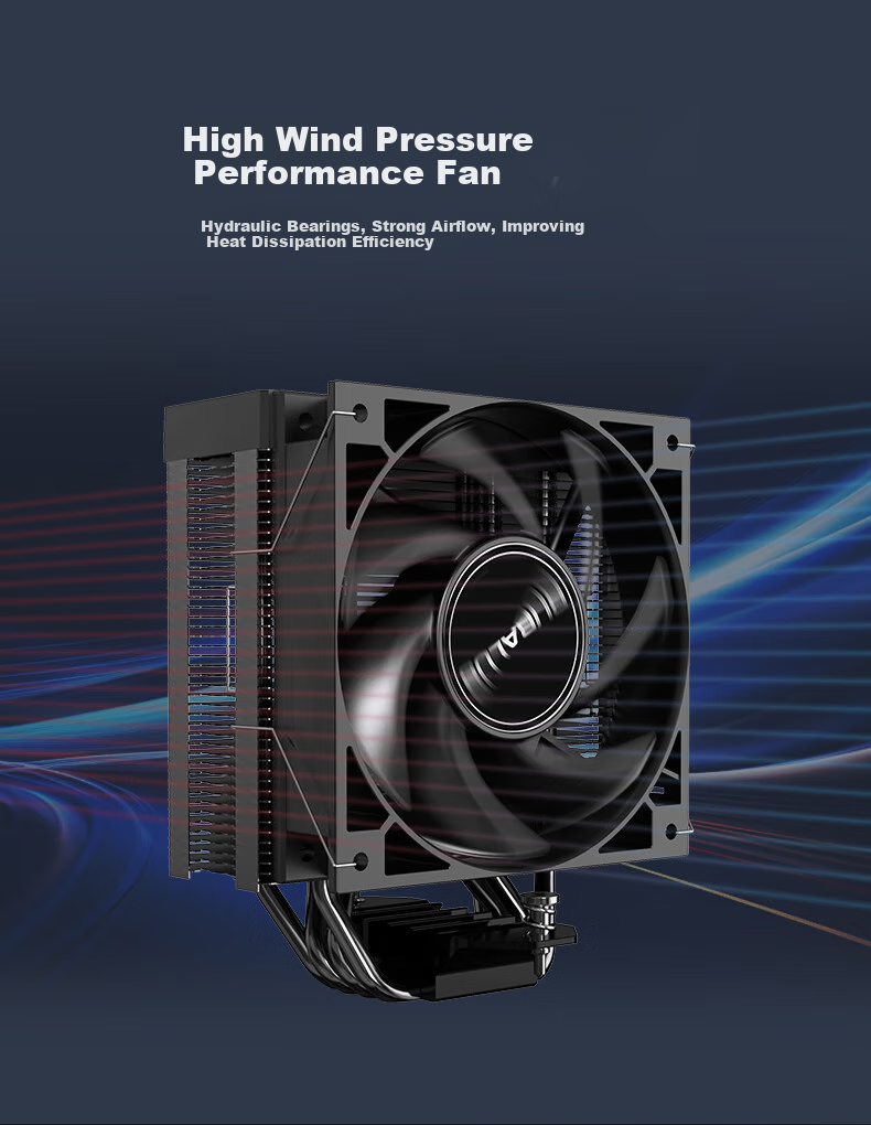 BUBALUS Black Armor IV Intelligent Temperature Display CPU Cooler (4 Heat Pipes Air Cooling/Counter-Gravity Copper Tubes/Digital Display/PWM Temperature Control Fan/Supports AMD/1700/Multi-Platform) 5