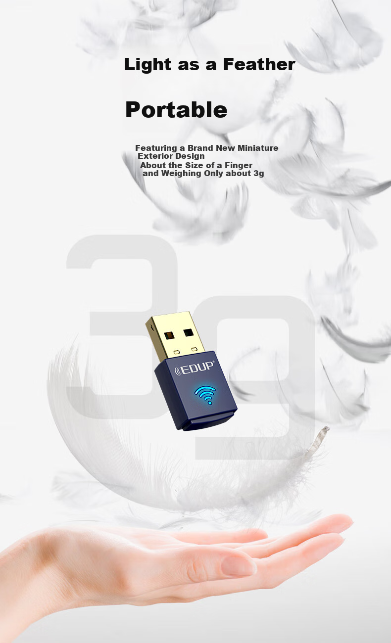 EDUP EP-N8568 USB Wireless Network Adapter Bluetooth Adapter Host WIFI Receiver Compatible with Desktop Computers And Laptops 5