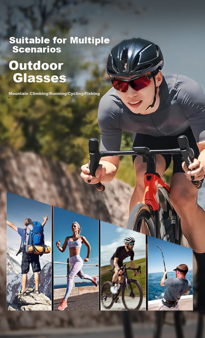 CAPONI Color-Changing Cycling Glasses for Men And Women, Sports Sunglasses, Day And Night Use, Outdoor UV Protection, Windproof Goggles 15