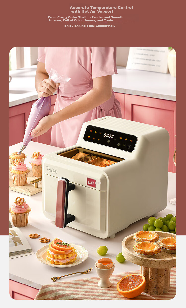 Liven Air Fryer, Non-Coated 304 Stainless Steel Frying Basket, 7L Smart Visible Large Capacity Can Roast Whole Chicken, No Flipping Required Metal Interior KZ-D7170 12