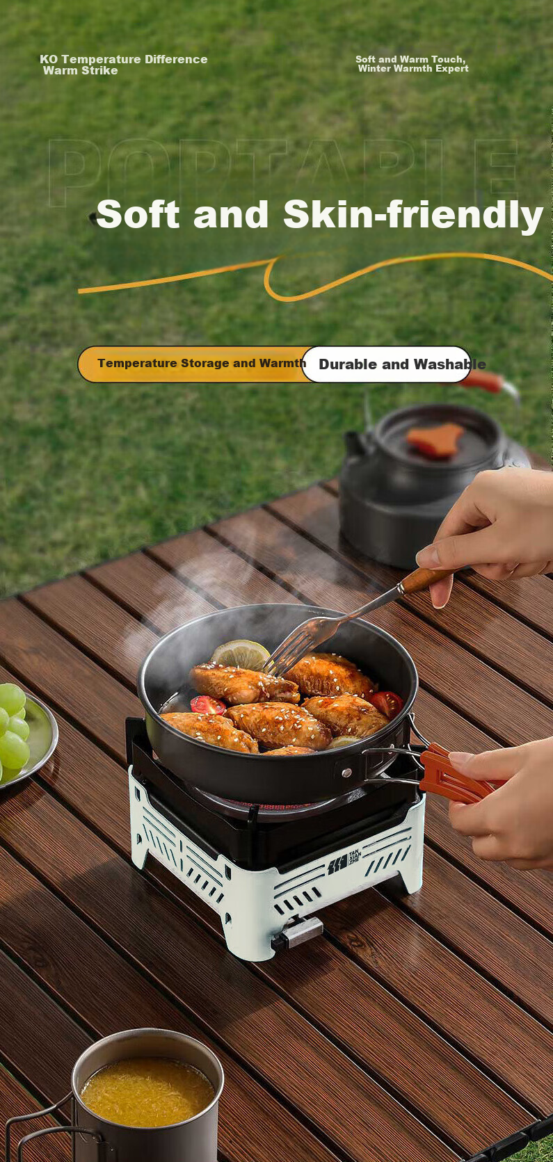 TAN XIAN ZHE Outdoor Cassette Stove Camping Stove Picnic Cookware Tea Brewing Infrared Windproof Split Cassette Stove 2
