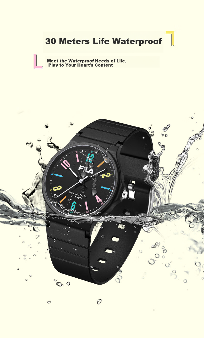FILA Birthday Gift Silent Student Watch for Boys And Girls, Elementary School Students Waterproof Quartz Watch 6641-003 5