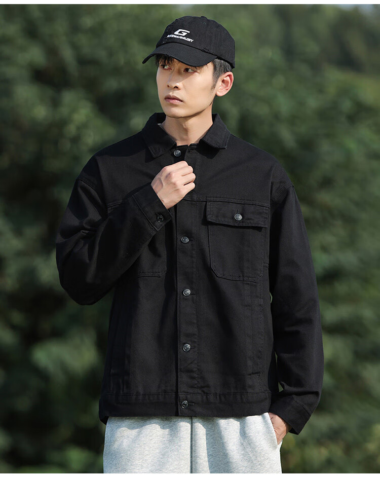 Zengzhi Japanese-Style Simple Denim Jacket for Men, Spring And Autumn 2026, Loose-Fitting Versatile Casual Lapel Men's Jacket for Teenagers 11