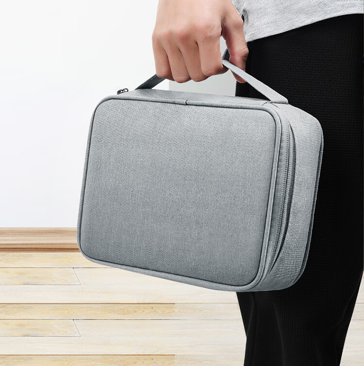 BUBM Cable Management Pouch, Laptop Charging Cord Portable Power Bank Hard Drive Travel Organizer Bag Accessory Pouch, Single Layer Medium Size, Gray 2