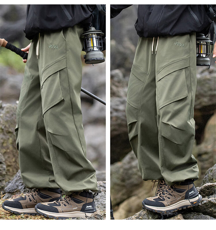 JEEP Men's Casual Pants, Cargo Pants for Spring And Summer, Hiking Trousers, Outdoor Sports Pants for Men, Khaki, Size M 14