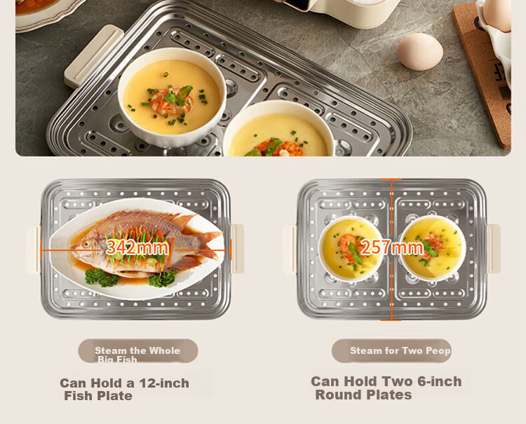 Joyoung Household 3-Layer Electric Steamer Pot, 24L Multifunctional Pot, Stainless Steel Steaming Plate, Breakfast Pot, DZ220HG-GZ578 12