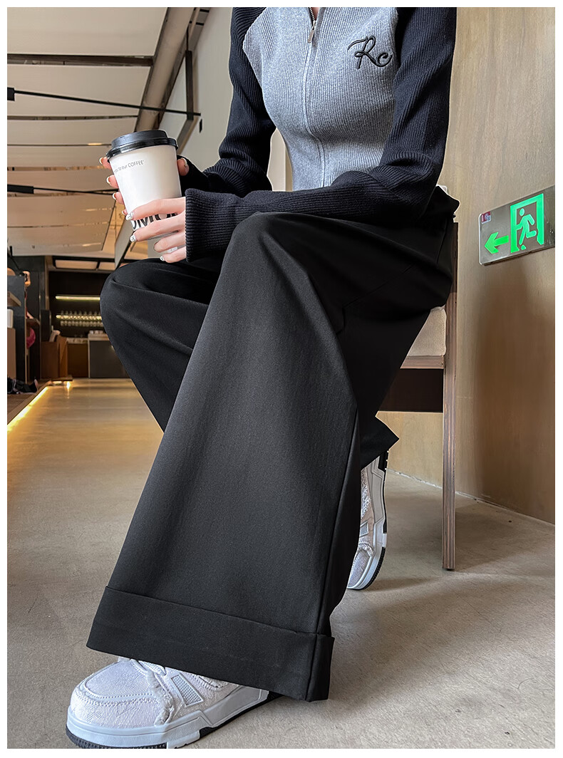 LangSha American-Style Wide-Leg Pants for Women, 2026 Spring/summer, High-Waisted Slimming Trousers, Suit Pants Style, Casual Pants for Wome 14